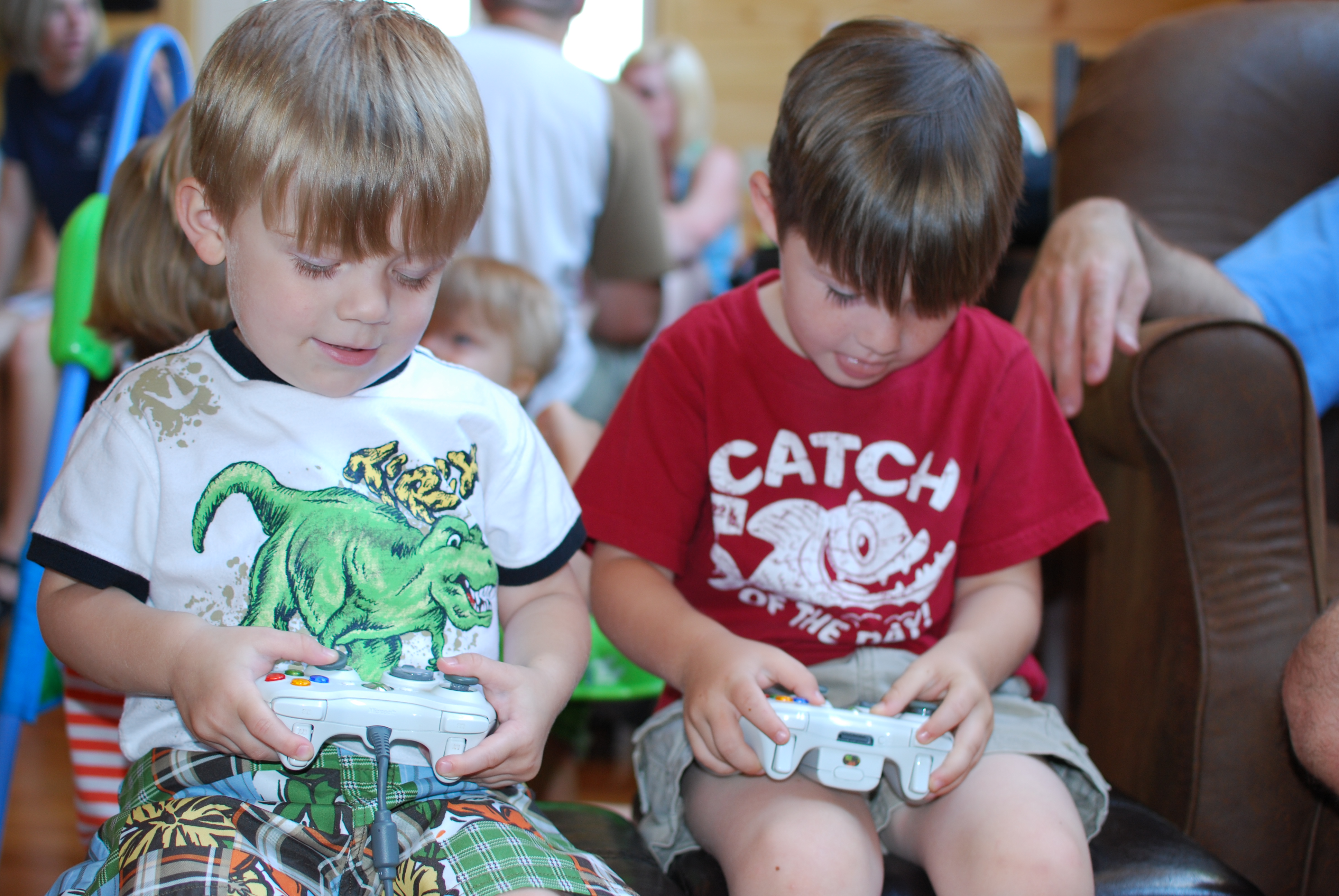 boys playing video games